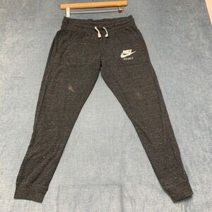 Nike Just Do It Jogger Pants Womens 30x26‎ Gray Swoosh Drawstring Tapered Leg